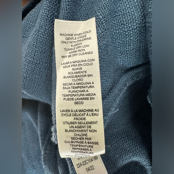 Chico's Women's Linen Cotton Blend Button Front Jacket in Blue Size‎ Large - Picture 5 of 5